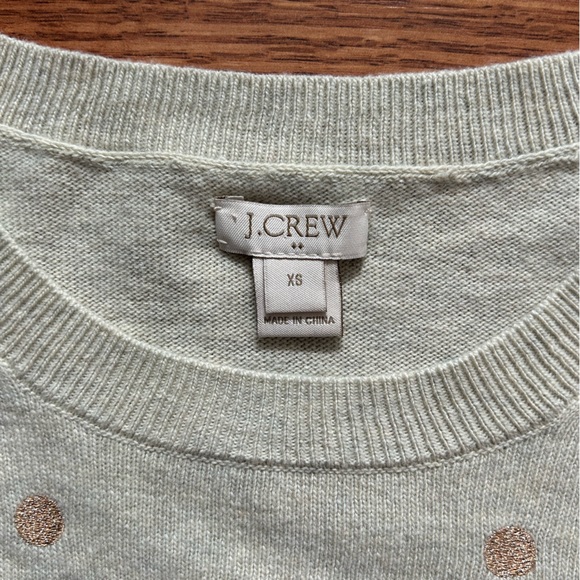 Like New J Crew Sweater with Embroidered Gold Dots - Picture 6 of 8